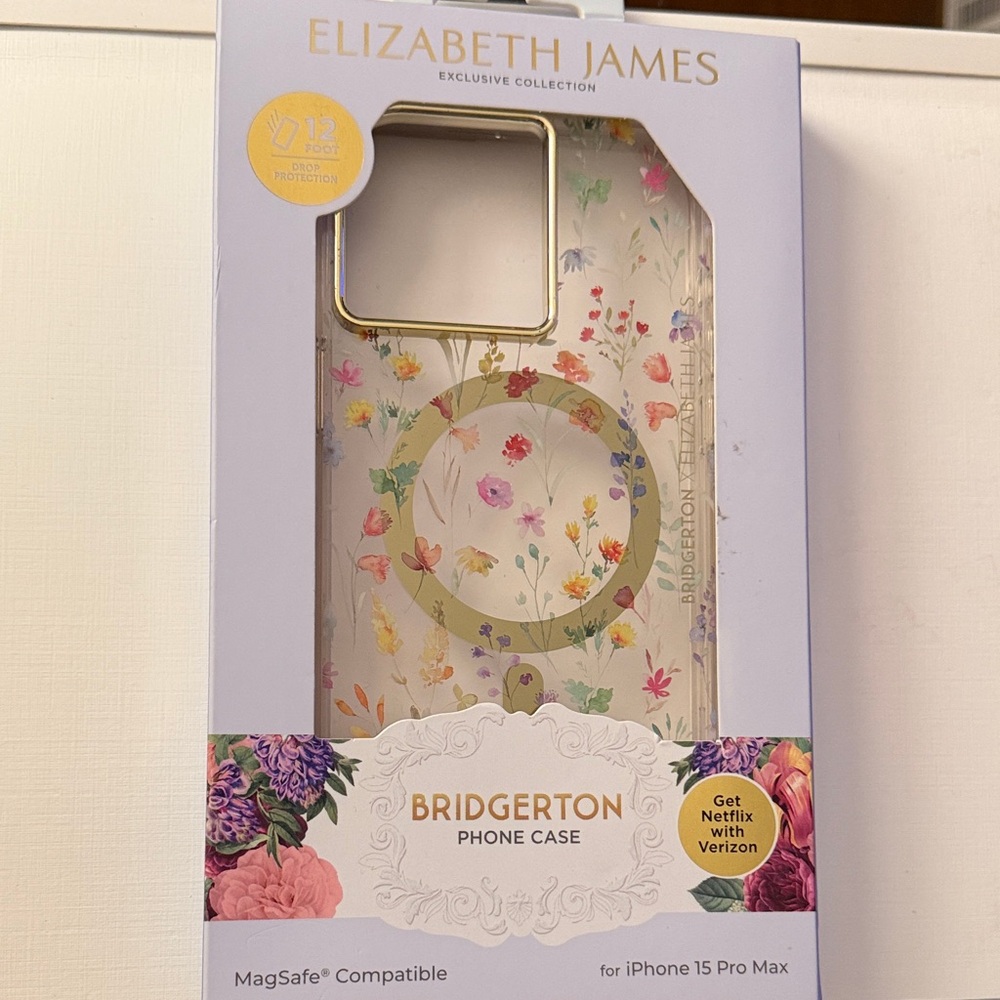 Elizabeth and James Bridgerton Floral Phone Case - Gold and Multicolor